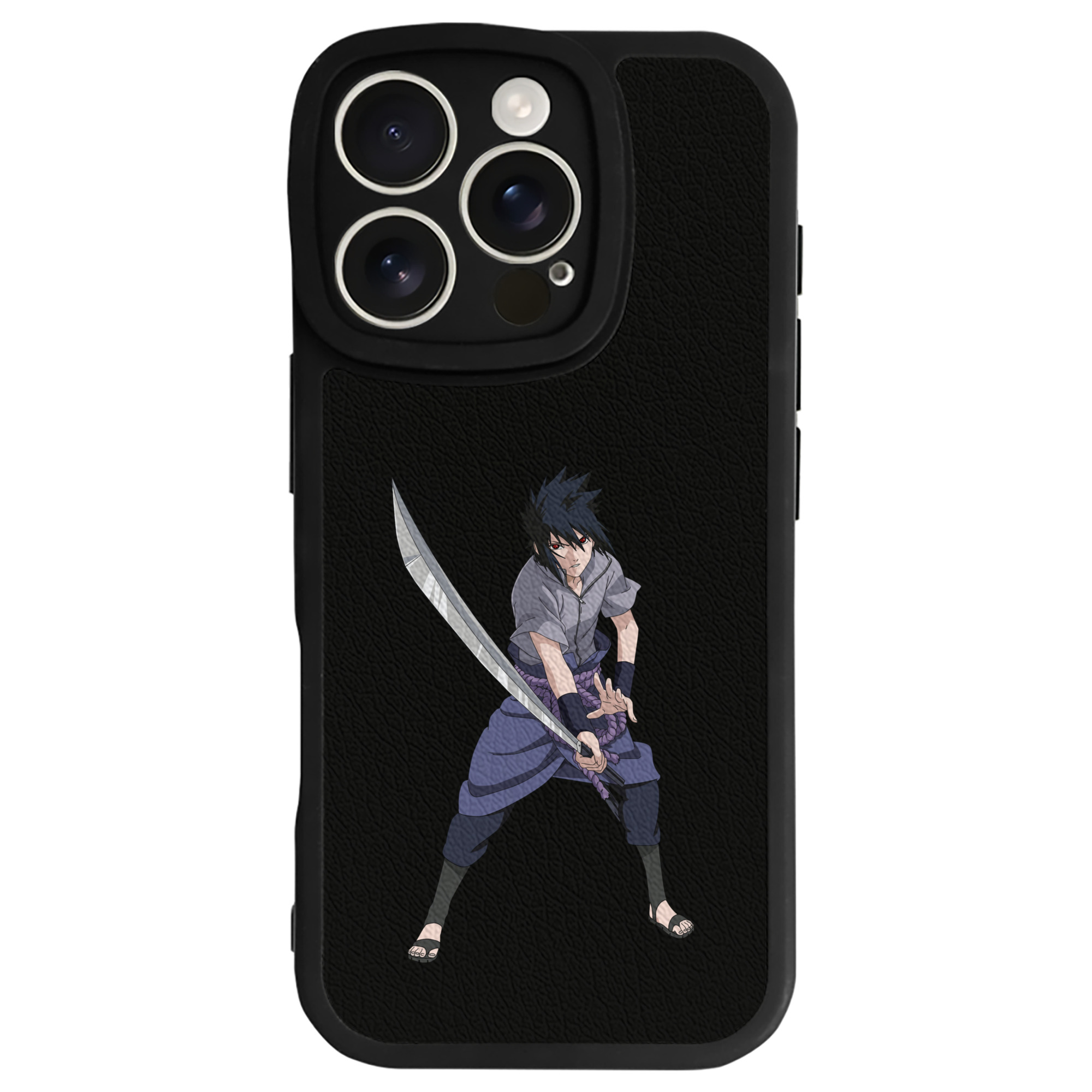 （画像用） NARUTO -ナルト- うちは サスケ Uchiha Sasuke 【iPhone 16シリーズ対応】シリコンスマホケース（レザー調） 材質：シリコン